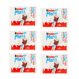 Kinder Maxi, barrette di cioccolato al latte, 6 pezzi da 21 gr