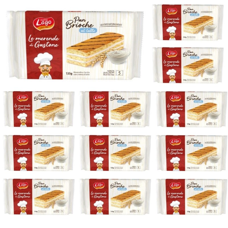 Gastone Lago Pan Brioche Al Latte 12 Confezioni Da 135 Grammi